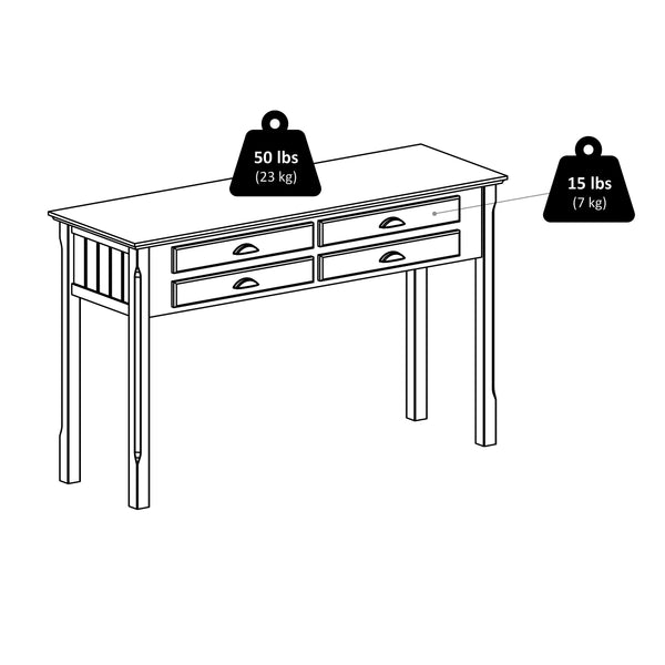 Winsome Wood Timber Console Table - Stylish Black Accent Table With Ample Storage & Elegant Brushed Aluminum Pulls Black Solid ,Composite Wood 20450-winsome-wood