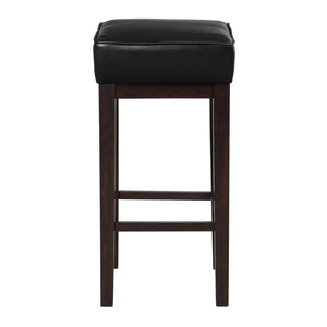 English Elm Transitional Counter Height Stool Set of 2 with Faux Leather Square Seat and Solid Wood Frame, 24-inch Black,Espresso 32.25 L x 17 W x 12.75 H B011P231743