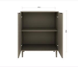 English Elm Modern Kitchen Storage Cabinet Antique Grey Engineered Wood with Versatile Shelving, Durable Design, Space-Saving Elegance W2139P306373