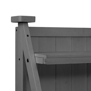 English Elm [Assembly 65inch Garden Potting Bench Table Fir Wood Workstation with 3-Tier Shelves Drawers Cabinet for Organization and Durability Gray N717P220217E