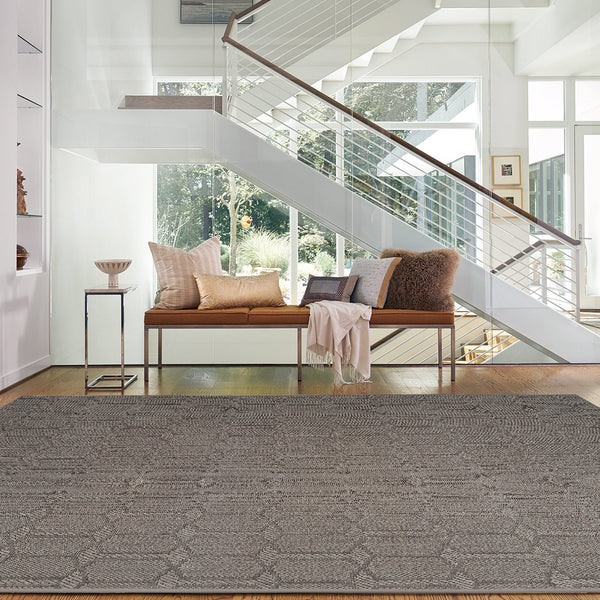 Capel Rugs Petra Natural Sisal Rug - Stylish Machine Woven Design For Elegant Home Décor And Comfort Graphite 100% Natural Sisal 2048rs05000800340