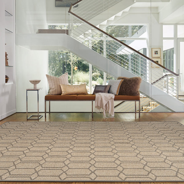 Capel Rugs Petra Natural Sisal Rug - Stylish Machine Woven Design For Elegant Home Décor And Comfort Sand Black 100% Natural Sisal 2048rs02000300370