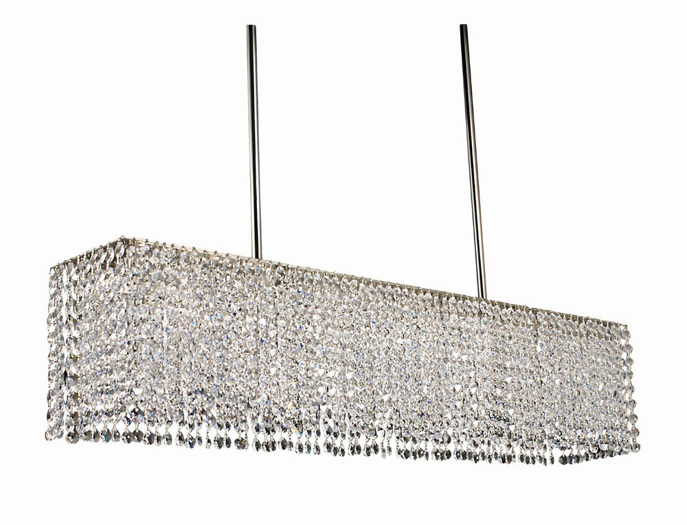 Framburg 4-light Polished Silver Princessa Island Chandelier With Elegant Crystal Strands – Usa Made Lighting Polished Silver Metal 2048 Ps