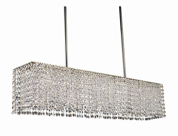 Framburg 4-light Polished Silver Princessa Island Chandelier With Elegant Crystal Strands – Usa Made Lighting Polished Silver Metal 2048 Ps