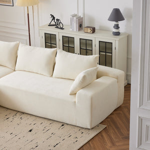 English Elm 108*68 Extra-Deep Modular Chenille Sofa - Cloud Comfort For 4, Fully Assembled White Sectional W1829S00060