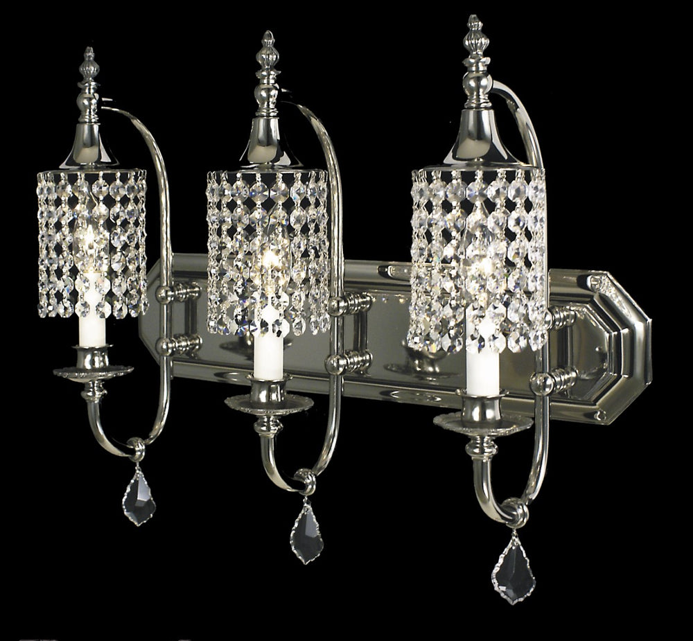 Framburg 3-light Elegant Crystal Strands Chandelier - Flirtatious Dining Lighting Made In The Usa For Style Polished Silver Metal 2049 Ps