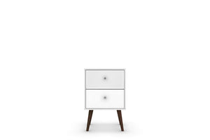 Manhattan Comfort Liberty Mid-Century Modern Nightstand White 204AMC6