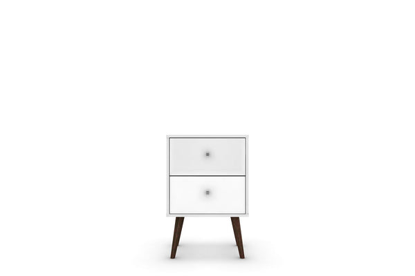 Manhattan Comfort Liberty Mid-Century Modern Nightstand White 204AMC6