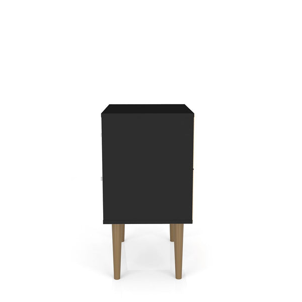 Manhattan Comfort Liberty Mid-Century Modern Nightstand Black 204AMC8