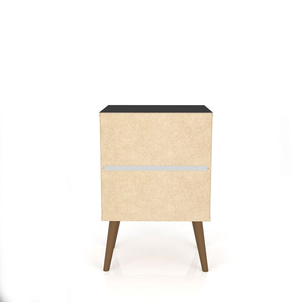 Manhattan Comfort Liberty Mid-Century Modern Nightstand Black 204AMC8