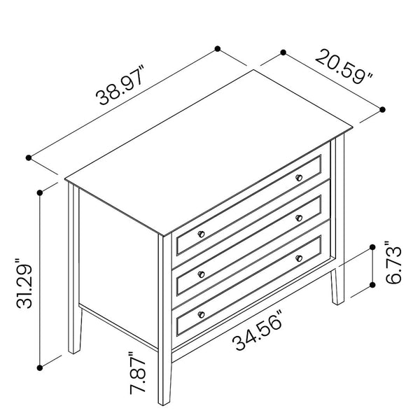 Manhattan Comfort Crown Modern Dresser Off White 204GMC3