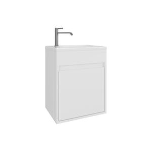 English Elm Bathroom Compact Vanity with Sink and Single Door Cabinet, Engineered Wood, Modern Minimalist Design White 23.62 L x 20.87 W x 11.42 H B097P350307