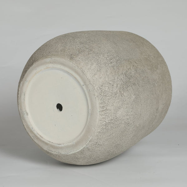 English Elm Round Concrete Style Planter Duo Handcrafted Magnesium Oxide Pots for Patio Garden W347P449373