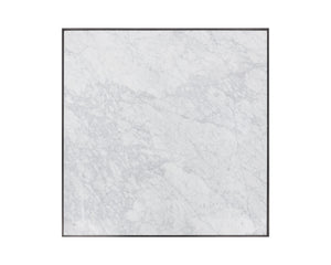 Sunpan Selah Coffee Table: Elegant White Carrara Marble Top & Black Steel Frame for Modern Living Spaces