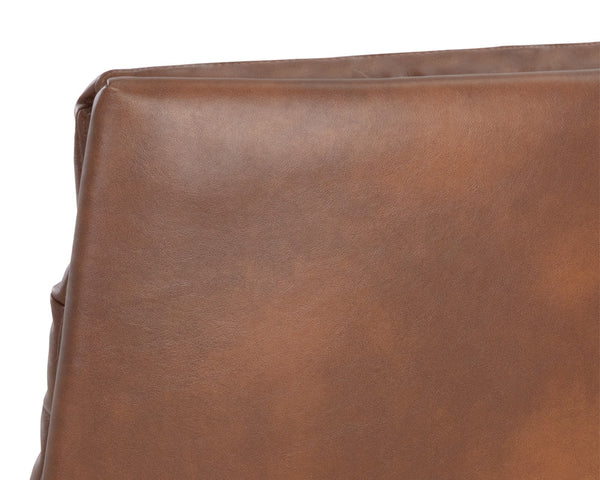 Sunpan Stinson Office Chair - Stylish Metal Base, Elegant Design for Modern Home or Office Spaces Antique Brass, Bravo Cognac