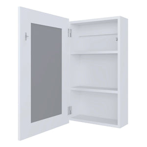 English Elm White Wall-Mounted Medicine Cabinet With Mirror – Stylish Storage Solution For Your Bathroom Essentials B062P252182-GIGA