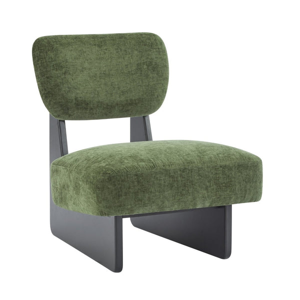 English Elm [set of 2] Beige Polyester Barrel Lounge Chairs with Black Wood Base for Living Room Black+Green N767P373046G