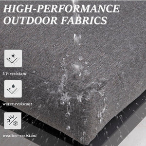 English Elm All-weather 9 Seat Aluminum Patio Conversation Set with Tempered Glass Table Gray B082S00110