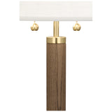 Robert Abbey Dexter Table Lamp Modern Brass Finish with Walnut Finished Wood Column Oyster Linen Shade