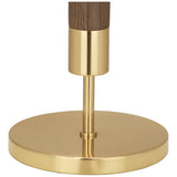 Robert Abbey Dexter Table Lamp Modern Brass Finish with Walnut Finished Wood Column Oyster Linen Shade