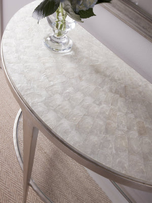 Lexington Artistica Home Gravitas Console - Stunning Capiz Shell Inlay And Hand-forged Iron Base For A Unique Home Accent Champagne Wood 2050-966c