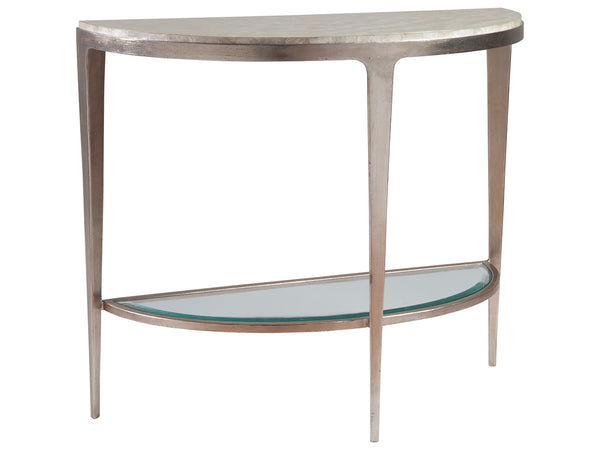 Lexington Artistica Home Gravitas Console - Stunning Capiz Shell Inlay And Hand-forged Iron Base For A Unique Home Accent Champagne Wood 2050-966c