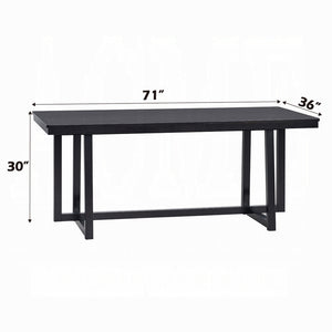 English Elm Contemporary Sleek Rectangular Dining Table 71"W x 36"D x 30"H — Modern Sturdy Wood Centerpiece Black 38 L x 75 W x 4.5 H B2741P334820