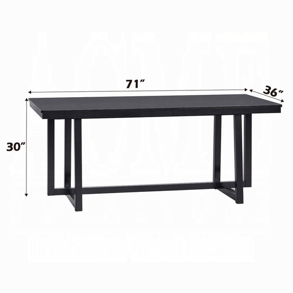 English Elm Contemporary Sleek Rectangular Dining Table 71"W x 36"D x 30"H — Modern Sturdy Wood Centerpiece Black 38 L x 75 W x 4.5 H B2741P334820