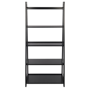 Winsome Wood Adam 5-tier A-frame Shelf In Black - Stylish Ladder Design For Small Space Décor & Display Black Solid Wood 20513-winsome-wood