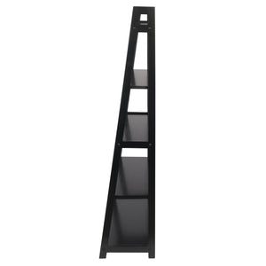 Winsome Wood Adam 5-tier A-frame Shelf In Black - Stylish Ladder Design For Small Space Décor & Display Black Solid Wood 20513-winsome-wood