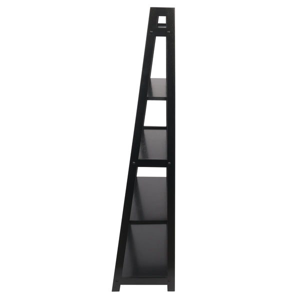 Winsome Wood Adam 5-tier A-frame Shelf In Black - Stylish Ladder Design For Small Space Décor & Display Black Solid Wood 20513-winsome-wood