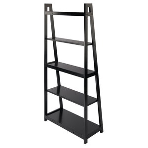 Winsome Wood Adam 5-tier A-frame Shelf In Black - Stylish Ladder Design For Small Space Décor & Display Black Solid Wood 20513-winsome-wood