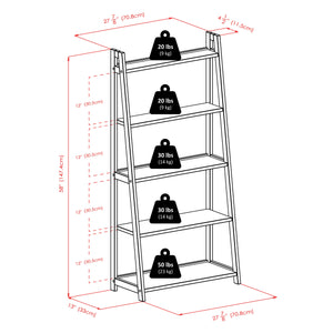 Winsome Wood Adam 5-tier A-frame Shelf In Black - Stylish Ladder Design For Small Space Décor & Display Black Solid Wood 20513-winsome-wood