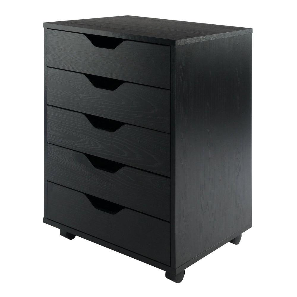 Winsome Wood Halifax 5-drawer Mobile Cabinet In Stylish Black - Perfect For Organizing Crafts, Office, & More! Black Composite Wood 20519-winsome-wood