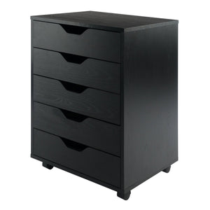 Winsome Wood Halifax 5-drawer Mobile Cabinet In Stylish Black - Perfect For Organizing Crafts, Office, & More! Black Composite Wood 20519-winsome-wood