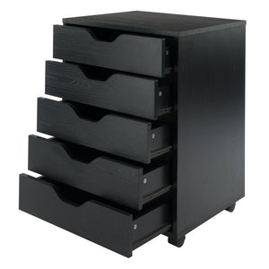 Winsome Wood Halifax 5-drawer Mobile Cabinet In Stylish Black - Perfect For Organizing Crafts, Office, & More! Black Composite Wood 20519-winsome-wood