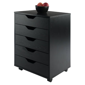 Winsome Wood Halifax 5-drawer Mobile Cabinet In Stylish Black - Perfect For Organizing Crafts, Office, & More! Black Composite Wood 20519-winsome-wood