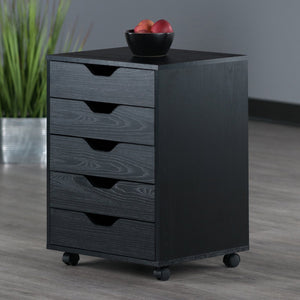 Winsome Wood Halifax 5-drawer Mobile Cabinet In Stylish Black - Perfect For Organizing Crafts, Office, & More! Black Composite Wood 20519-winsome-wood