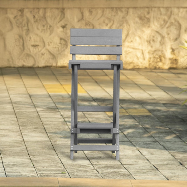 English Elm Harbor Point Recycled Hdpe Outdoor Folding Bar Stool Patio Deck All Season Seating Gray B2745P409648