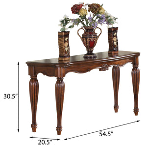 English Elm Cherry Sofa Table with Rich Cherry Veneer Top and Turned Fluted Legs for Classic Elegant Living (98) B062P189097