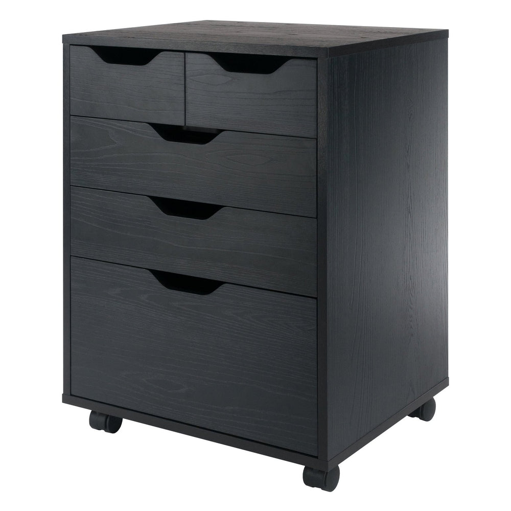 Winsome Wood Halifax Versatile Mobile Storage Cabinet With Bins & Drawers, Perfect For Home Organization Needs Black Composite Wood 20521-winsome-wood