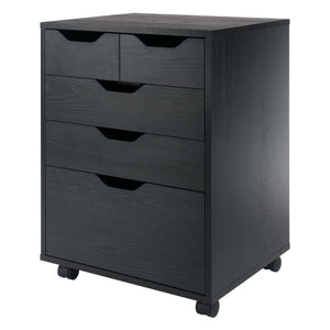 Winsome Wood Halifax Versatile Mobile Storage Cabinet With Bins & Drawers, Perfect For Home Organization Needs Black Composite Wood 20521-winsome-wood