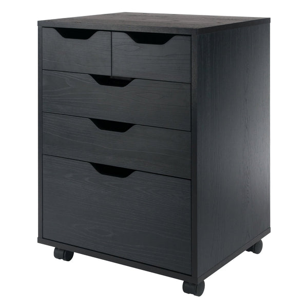 Winsome Wood Halifax Versatile Mobile Storage Cabinet With Bins & Drawers, Perfect For Home Organization Needs Black Composite Wood 20521-winsome-wood