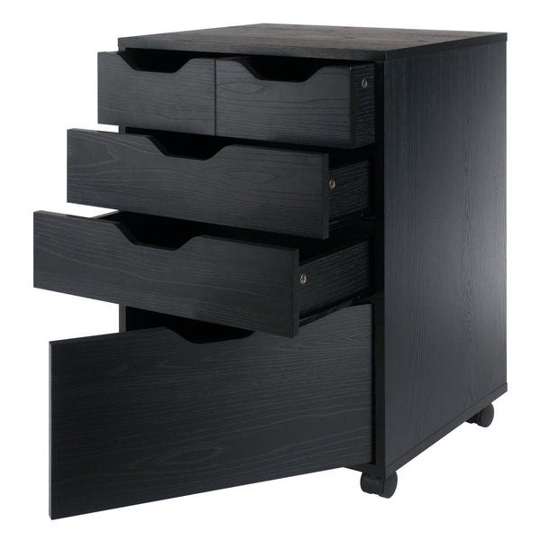 Winsome Wood Halifax Versatile Mobile Storage Cabinet With Bins & Drawers, Perfect For Home Organization Needs Black Composite Wood 20521-winsome-wood