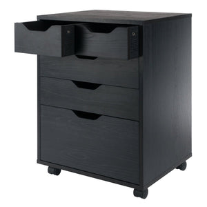 Winsome Wood Halifax Versatile Mobile Storage Cabinet With Bins & Drawers, Perfect For Home Organization Needs Black Composite Wood 20521-winsome-wood