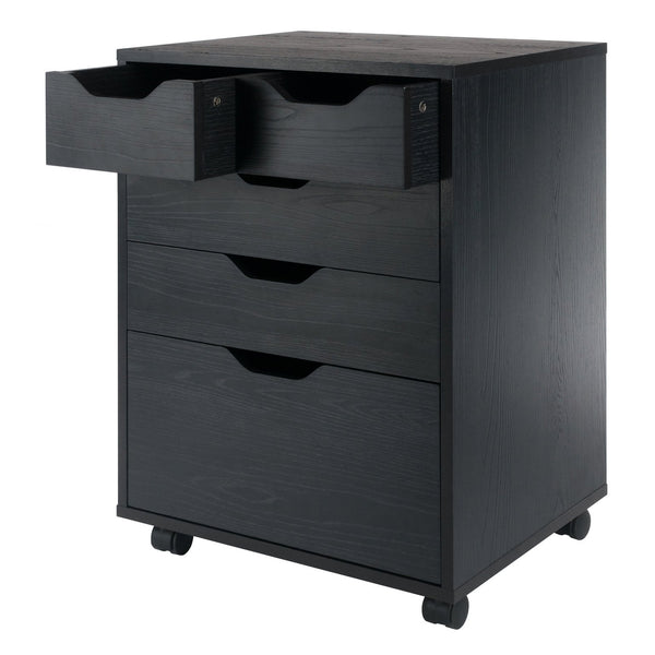 Winsome Wood Halifax Versatile Mobile Storage Cabinet With Bins & Drawers, Perfect For Home Organization Needs Black Composite Wood 20521-winsome-wood