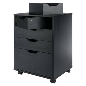 Winsome Wood Halifax Versatile Mobile Storage Cabinet With Bins & Drawers, Perfect For Home Organization Needs Black Composite Wood 20521-winsome-wood