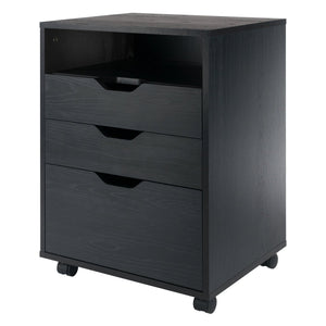 Winsome Wood Halifax Versatile Mobile Storage Cabinet With Bins & Drawers, Perfect For Home Organization Needs Black Composite Wood 20521-winsome-wood