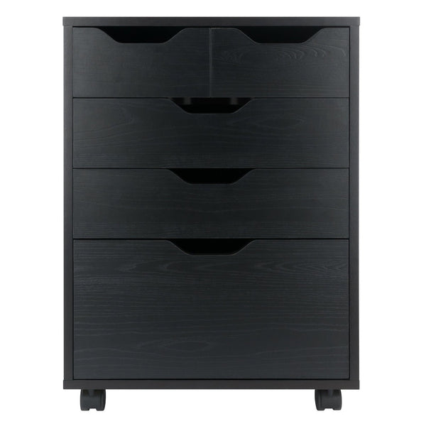 Winsome Wood Halifax Versatile Mobile Storage Cabinet With Bins & Drawers, Perfect For Home Organization Needs Black Composite Wood 20521-winsome-wood
