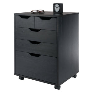 Winsome Wood Halifax Versatile Mobile Storage Cabinet With Bins & Drawers, Perfect For Home Organization Needs Black Composite Wood 20521-winsome-wood